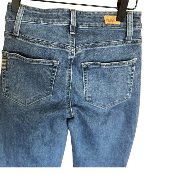 Paigen Hoxton Slim Jeans Size 24 Ankle Raw Hem Denim Stretch Mid-Rise Blue - Picture 6 of 14
